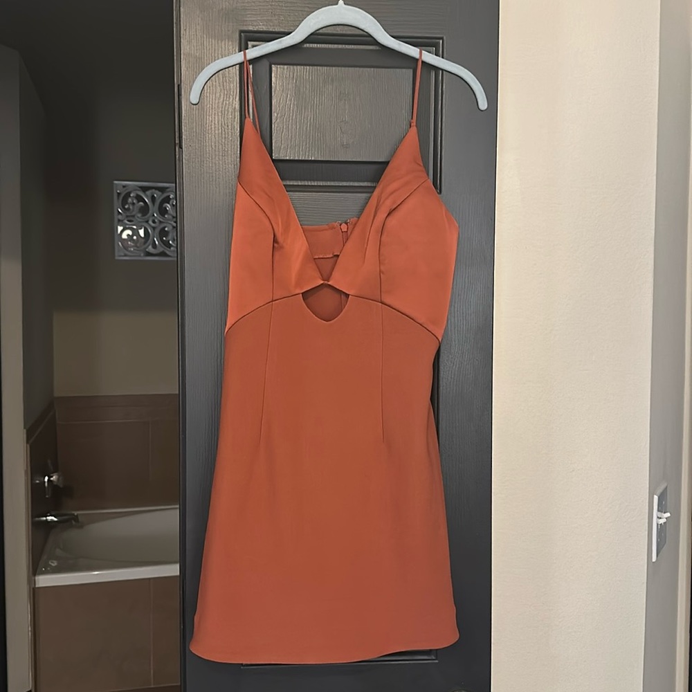 Finder Keepers Burnt Orange Mini Dress
